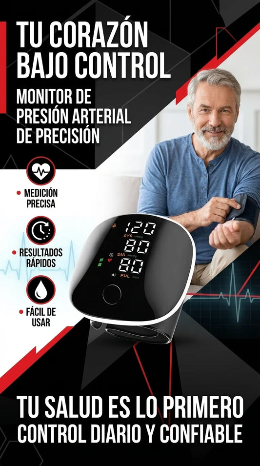Monitor de Presión Arterial Digital Automático de Muñeca